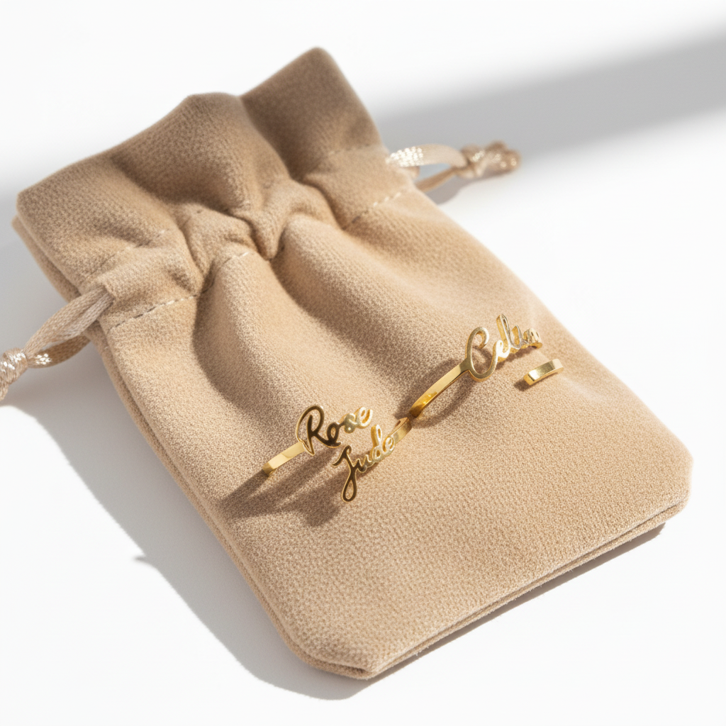 Bague Zola sur pochette velours beige