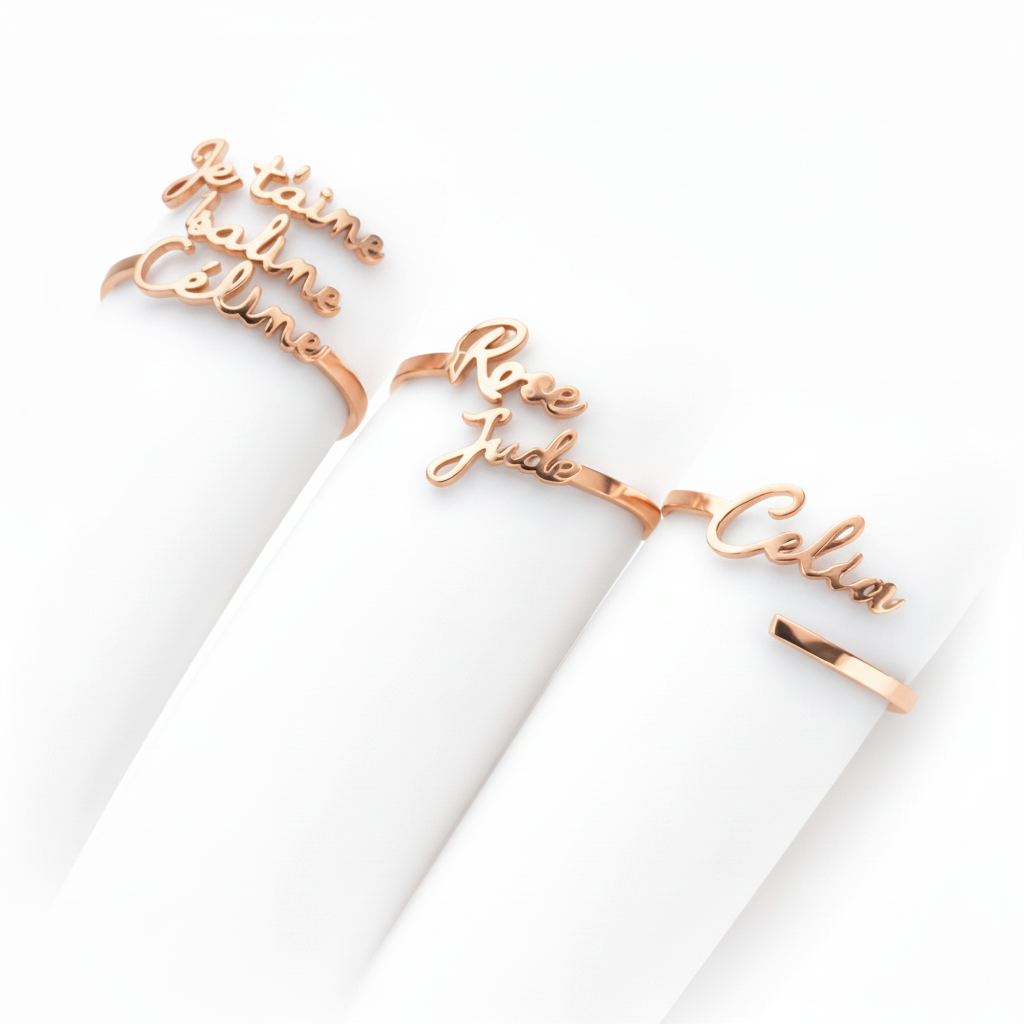 Bagues personnalisées en or rose