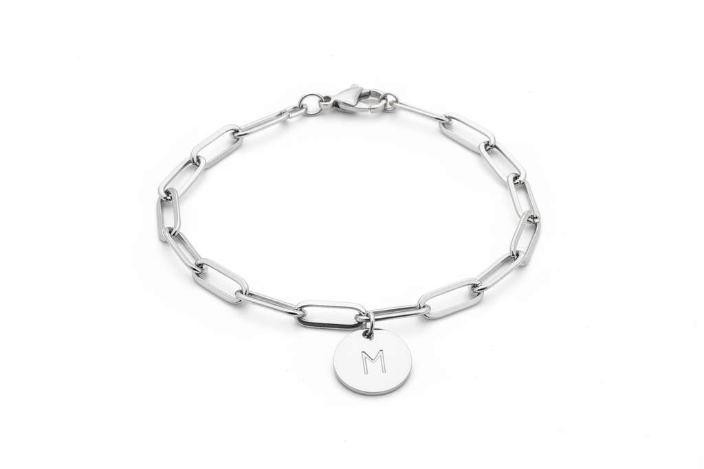 Bracelet argent fond blanc