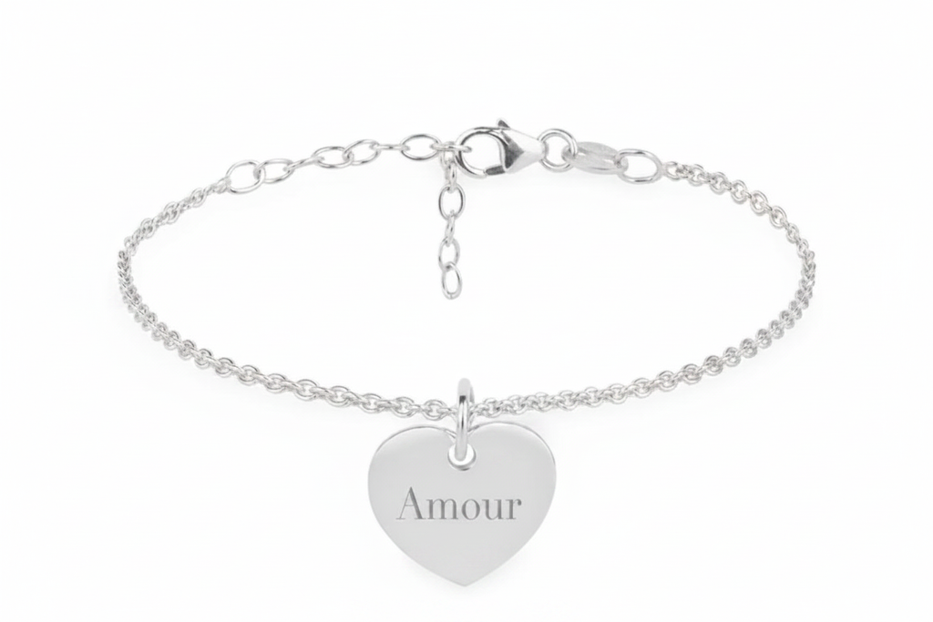 Bracelet cœur Amour argent