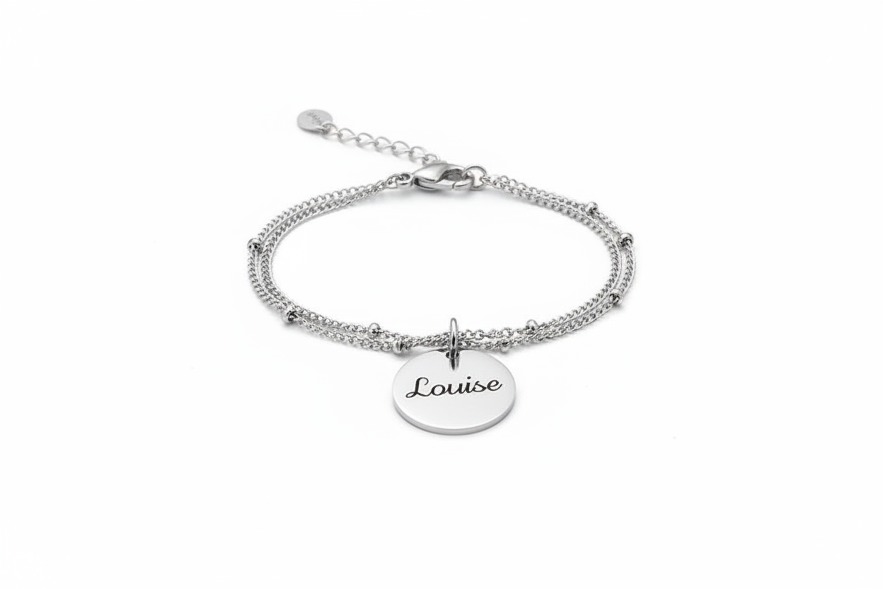 Bracelet double chaîne argent