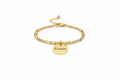 Bracelet double chaîne médaille fond blanc