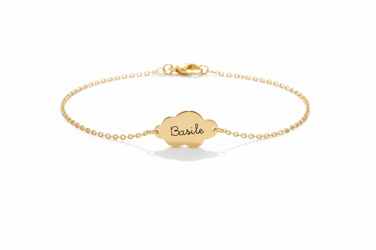 Bracelet nuage prénom fond blanc