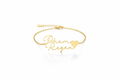 Bracelet prénom or fond blanc