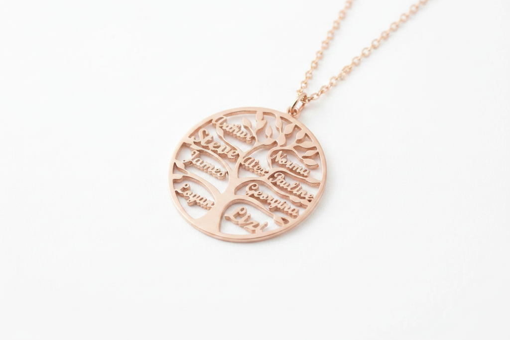 Collier arbre de vie or rose