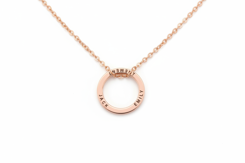 Collier cercle or rose