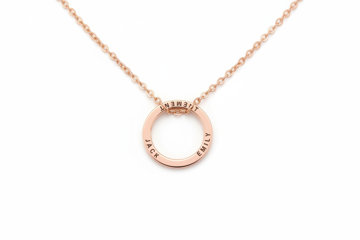 Collier cercle or rose