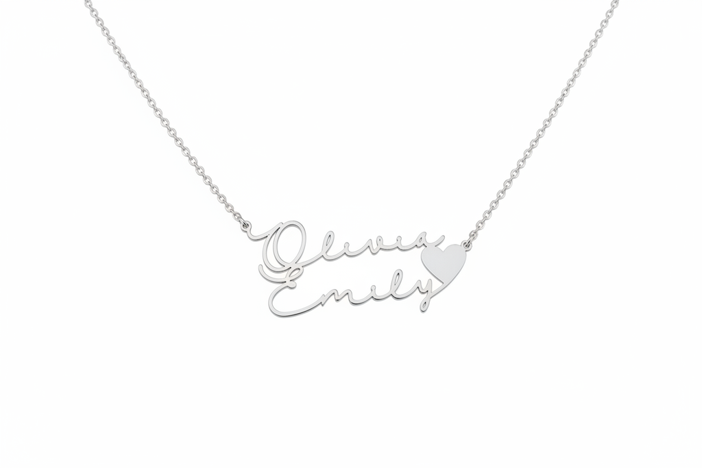 Collier double prénom argent