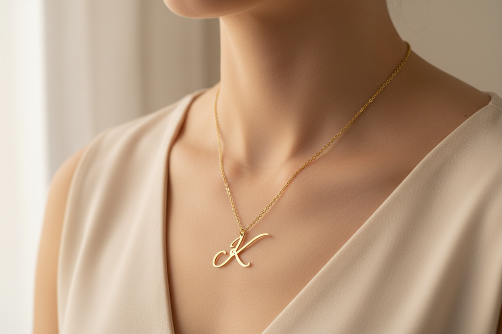 Collier initiale lifestyle porté