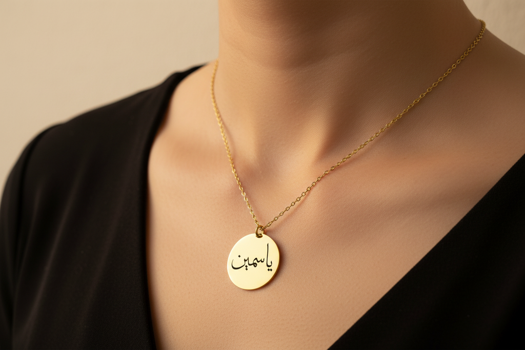 Collier médaille arabe lifestyle porté