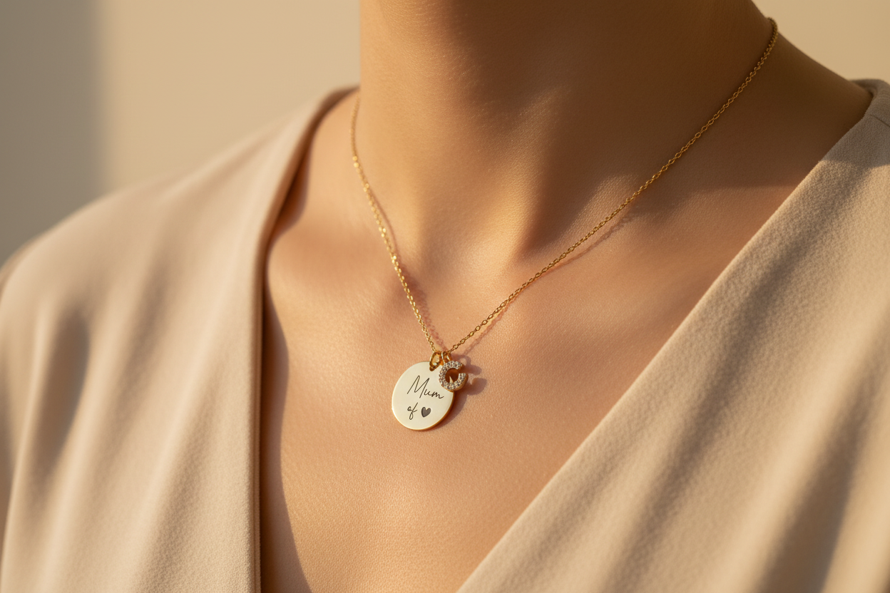 Collier Mum of lifestyle porté
