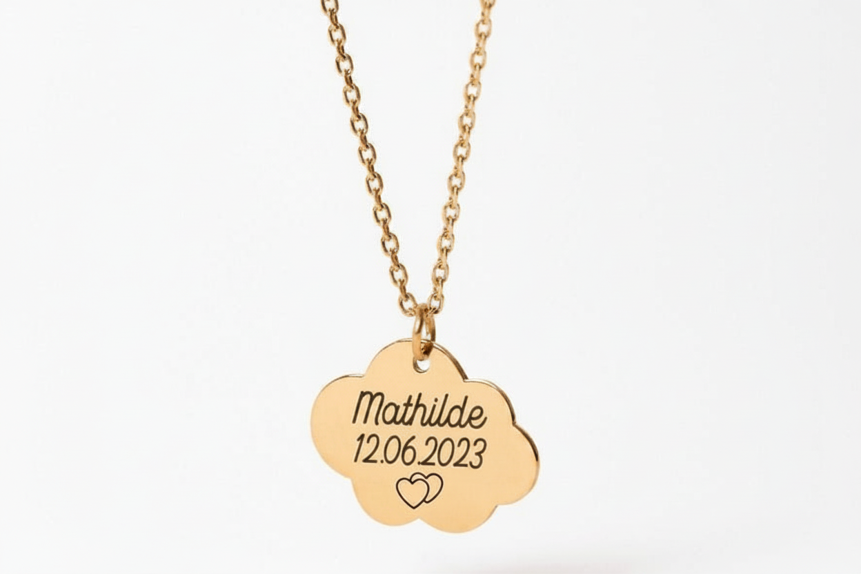 Collier nuage fleur Mathilde fond blanc