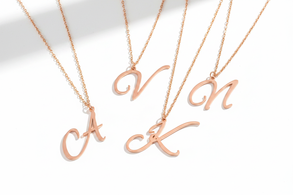 Colliers initiales or rose