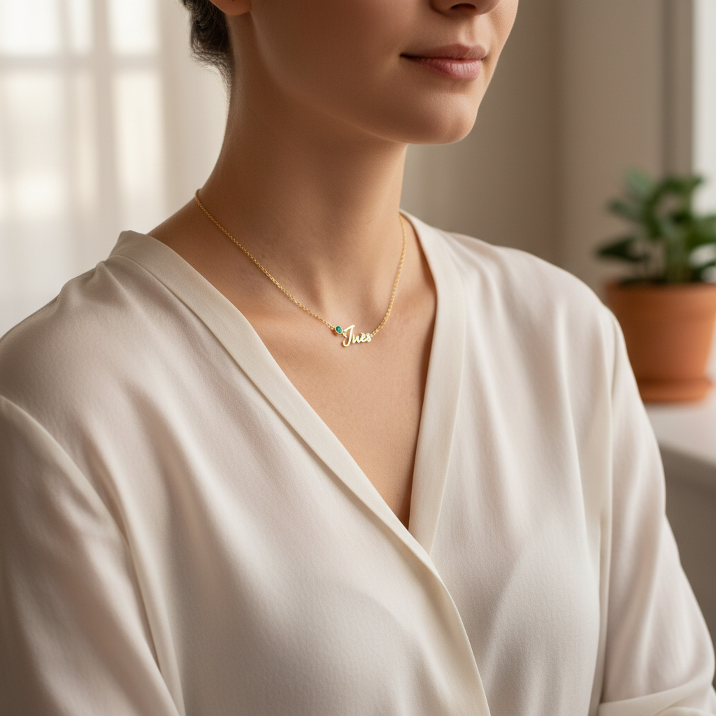 Photo lifestyle du collier porté